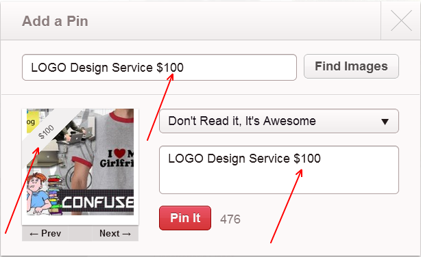 pinterest price tag