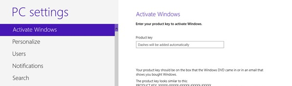 Activate windows 8 Product Key