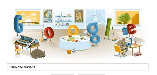 New Year 2013 Google Doodle