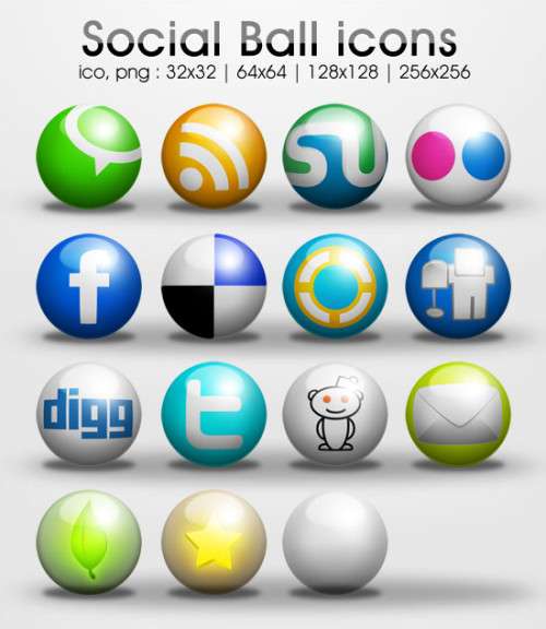 ball social icons