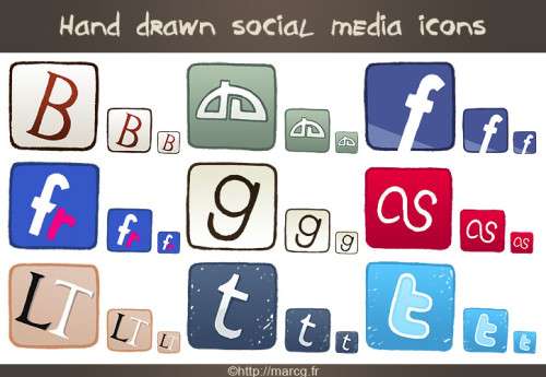 hand drawn social media icon