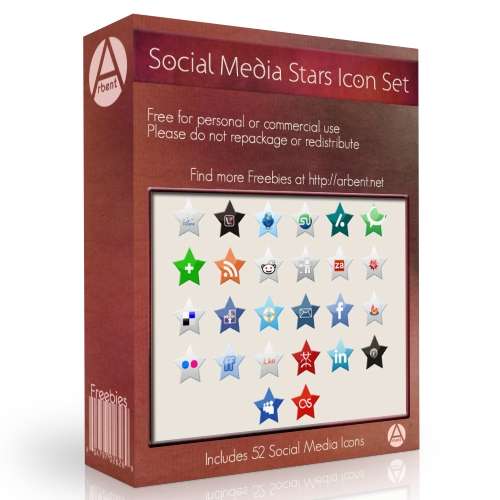 social media stars icon set