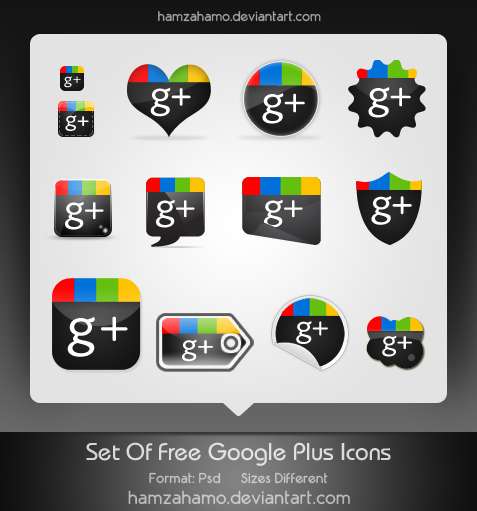 google plus icons set