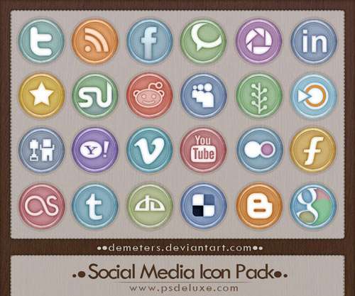 glossy aqua style social media icon pack