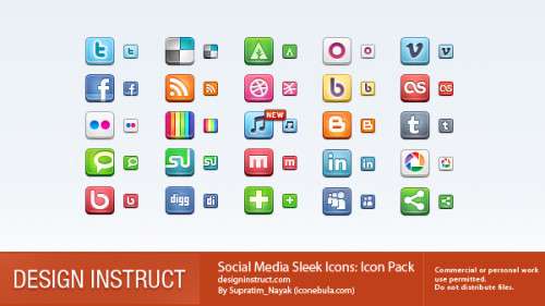 social media sleek icons: icon pack