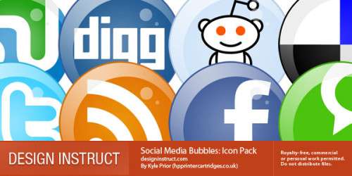 social media bubbles: icon pack