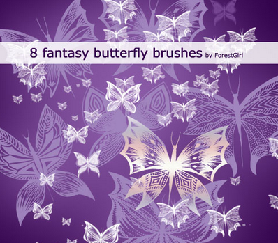 8 fantasy butterfly brushes