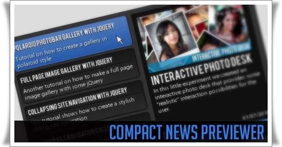 Compact News Previewer with jQuery