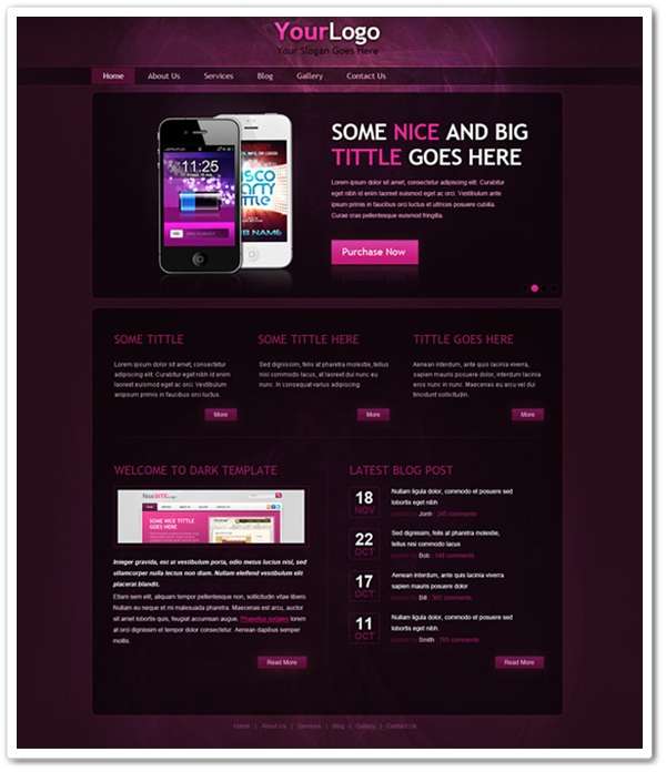 Dark Portfolio PSD Website Template