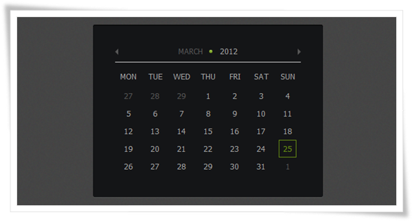 How to Create Calendar using jQuery and CSS3