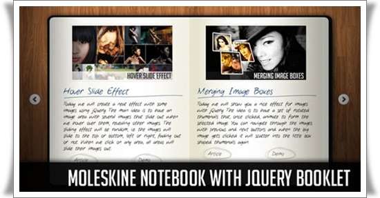 Moleskine Notebook with jQuery Booklet