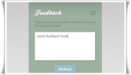 Quick Feedback Form ws PHP and jQuery