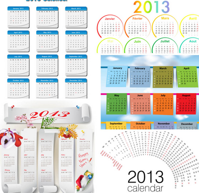 simple monthly calendars templates for 2013 vector