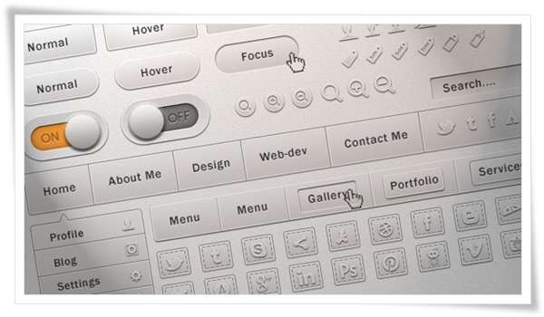 Soft UI Kit PSD
