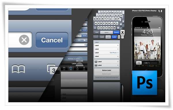 iPhone 4 GUI PSD (Retina Display)