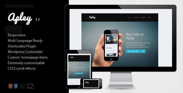 Apley - A mobile application landing page  - Technology WordPress