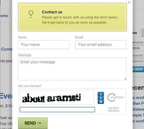 Modal Contact Form for WordPress