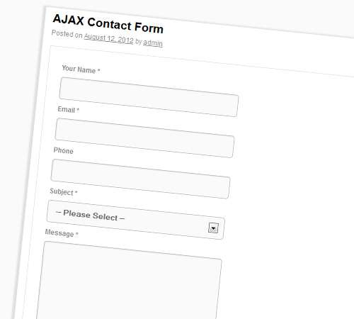 WordPress AJAX Form with Tracking and Settings