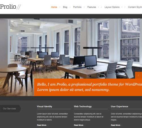 Prolio, a Powerful Portfolio WordPress Theme