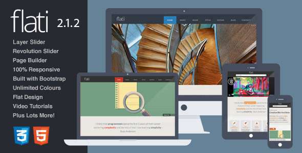 Flati - Responsive Flat Bootstrap WordPress Theme - Portfolio Creative