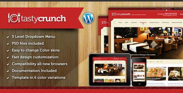 Tasty Crunch - Food Recipe and Restaurant theme - Food Retail