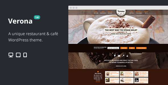 Verona Restaurant Cafe Responsive WordPress Theme - Restaurants & Cafes Entertainment