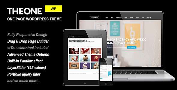 TheOne - Responsive WP One Page Parallax - Portfolio Creative