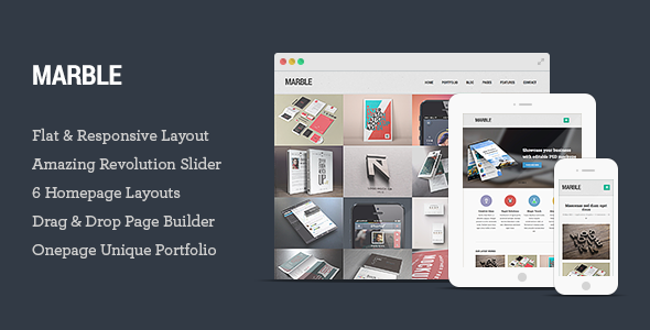 Marble - Flat Responsive Creative WordPress Theme - Portfolio Creative