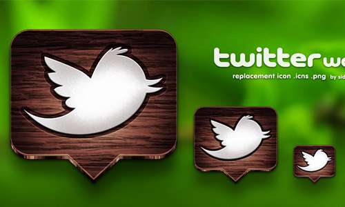 twitter wood icon