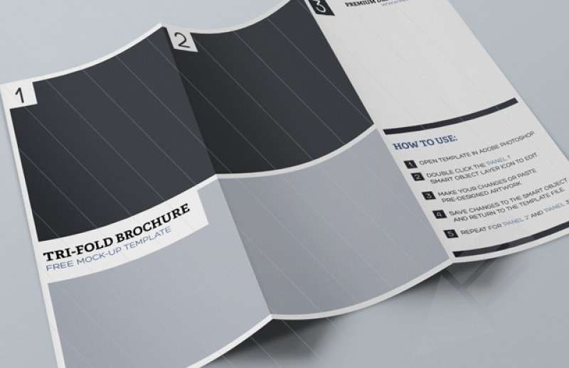 Tri Fold Brochure Mock-up Template : Image 1