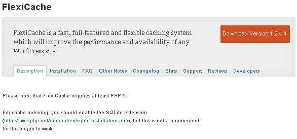 FlexiCache WordPress Cache Plugins