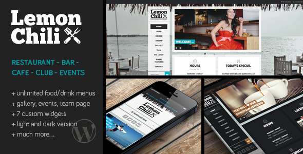 LemonChili - a Premium Restaurant WordPress Theme  - Restaurants & Cafes Entertainment