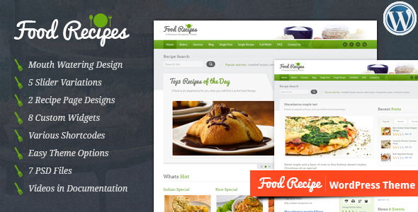 Food Recipes - WordPress Theme - Food Retail