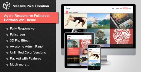 Agera Responsive Fullscreen Portfolio WP Theme - ThemeForest Item for Sale