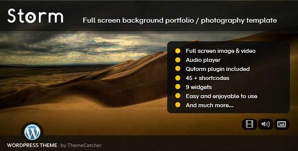 Storm WordPress - Full Screen Background Theme - ThemeForest Item for Sale