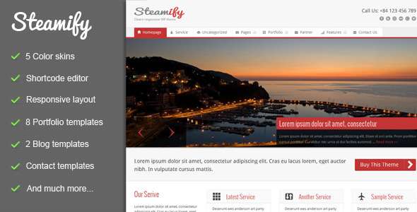 Steamify - Responsive WordPress Theme - ThemeForest Item for Sale