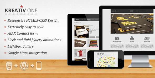 Kreativ One - Responsive WP OnePage Portfolio - ThemeForest Item for Sale