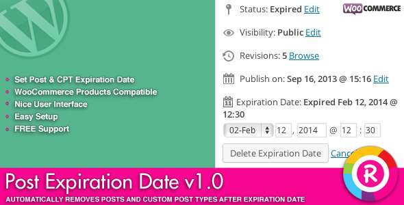 Post Expiration Date - CodeCanyon Item for Sale