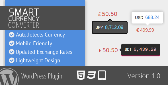 Smart Currency Converter for WordPress - CodeCanyon Item for Sale