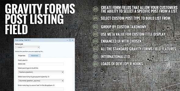 Gravity Forms Post Listing Field - CodeCanyon Item for Sale