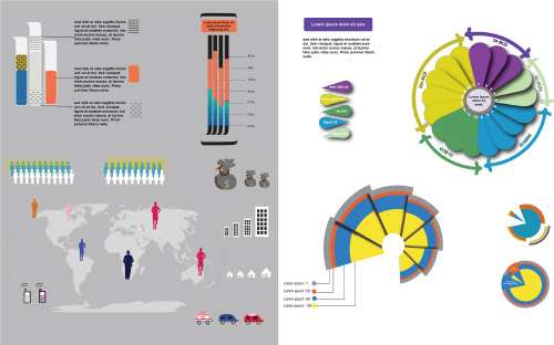 Infographic Icons, Bars, Pie-Charts & Graphs