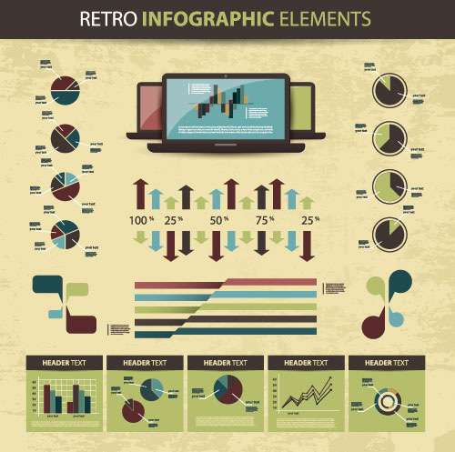 Retro infographic Elements