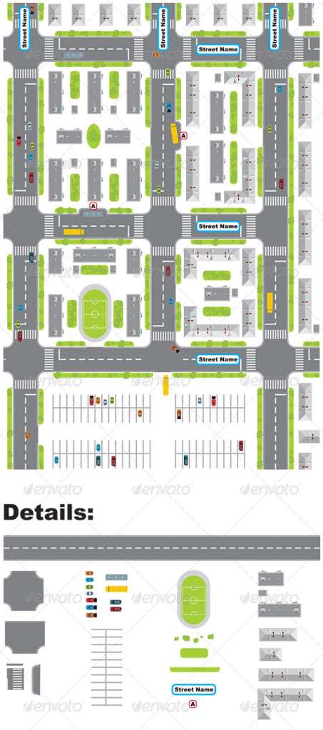 City plan - Buildings Objects