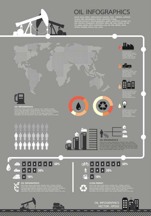 Oil Theme Business Infographics