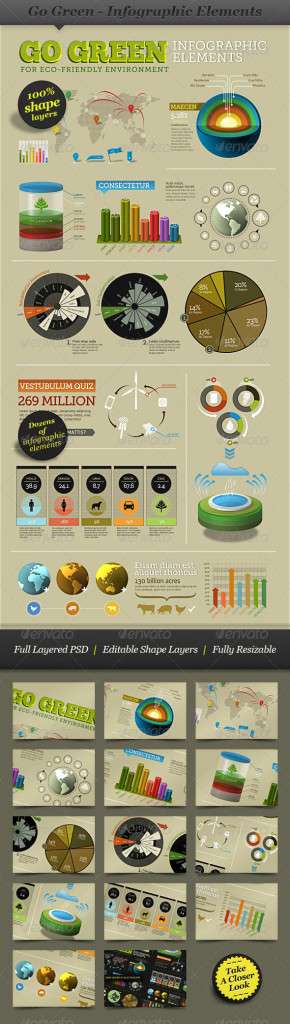 Go Green - Infographic Elements - info template - Infographics 