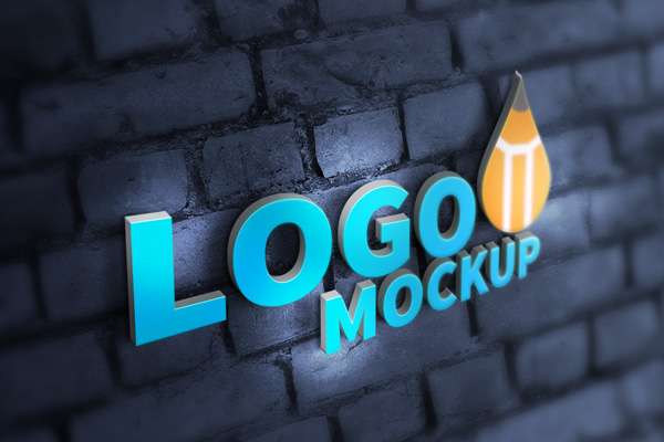 3d logo mockup psd