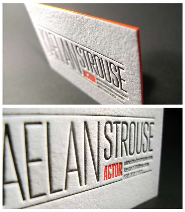 Letterpress Business Card for Actor