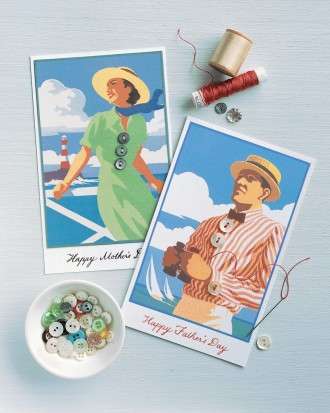 Father's Day Seaside Card Clip Art