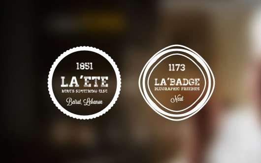 Five Photo Neat Retro Badges PSD