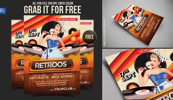 Free-Download-Retro-Party-Flyer-Template